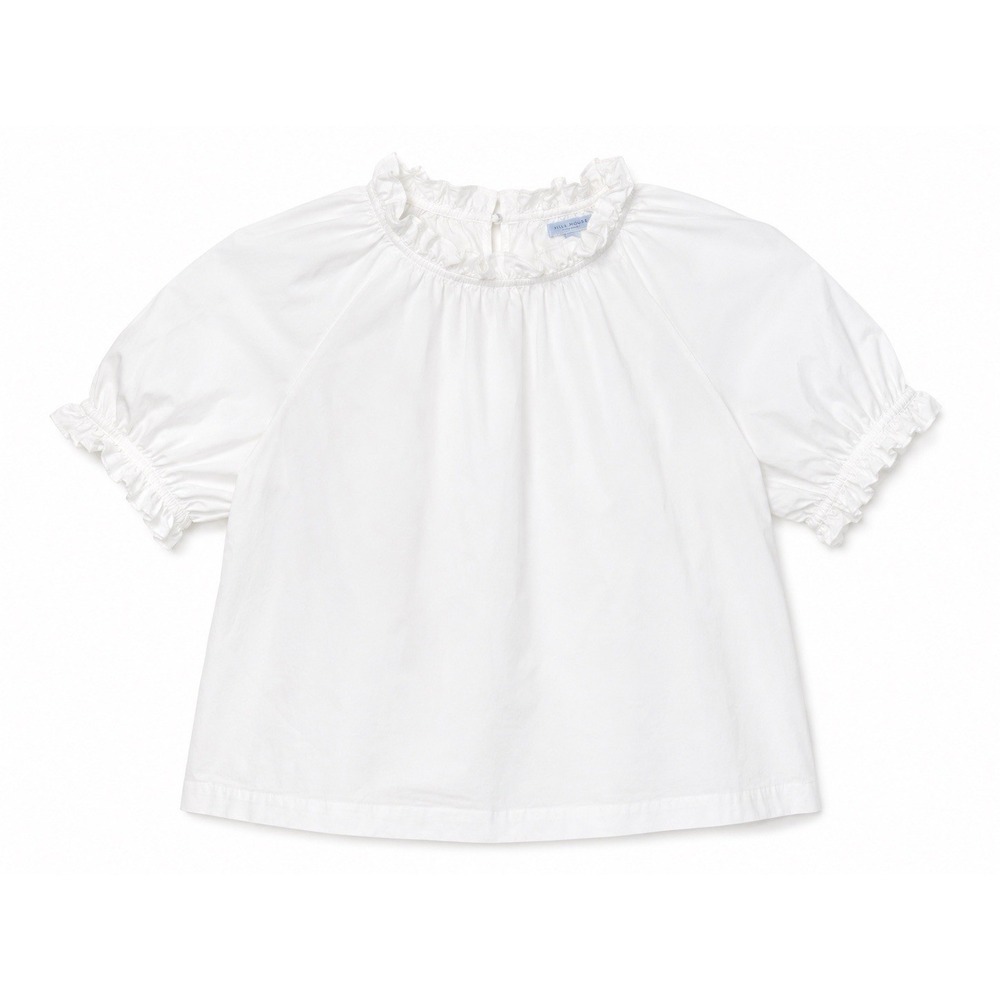 Hill House Top M White Kit Ruffle Cottagecore Coquette Quiet Luxury‎ Poplin